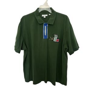 LaCoste Men’s Green Contrast Placket Crocodile Badge Logo Polo Size XXL Preppy